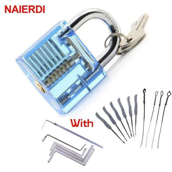 Planet Gates NAIERDI Practice Lock With Broken Key Removing Hooks Lock Kit Locksmith Wrench Row Tension Tool Extractor Set Furniture Hardware