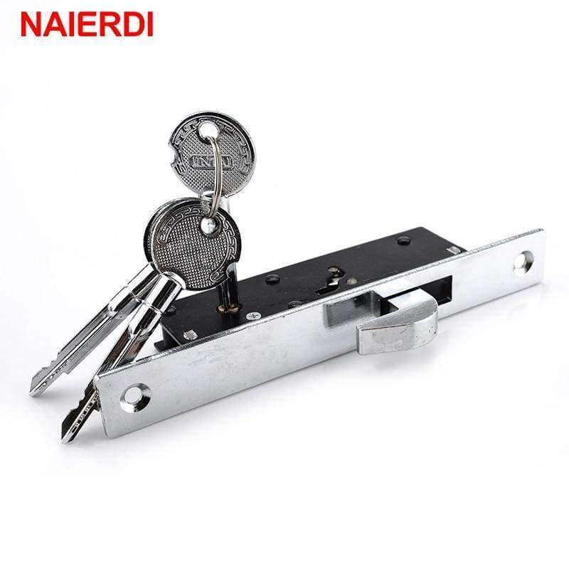 Planet Gates NAIERDI Sliding Door Lock Zinc Alloy Window Locks Anti-Theft Safety Wood Gate Floor Lock With Cross Keys For Furniture Hardware
