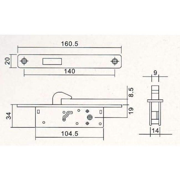 Planet Gates NAIERDI Sliding Door Lock Zinc Alloy Window Locks Anti-Theft Safety Wood Gate Floor Lock With Cross Keys For Furniture Hardware