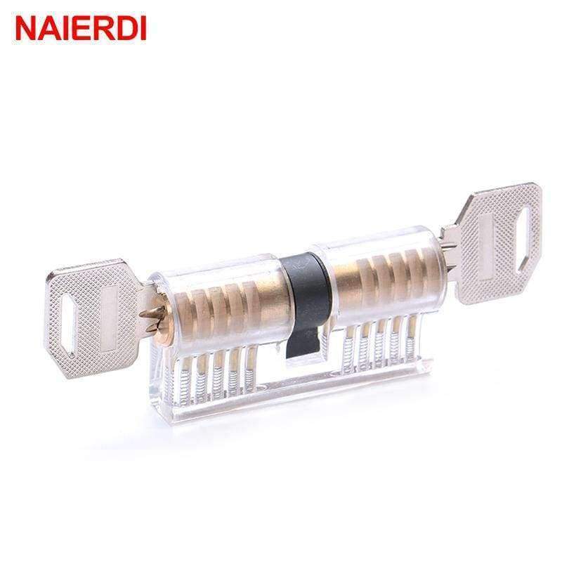 Planet Gates NAIERDI Transparent Locksmith Locks Cutaway Training Skill Professional Visible Practice Padlock Copper Lock Pick Tools Hardware