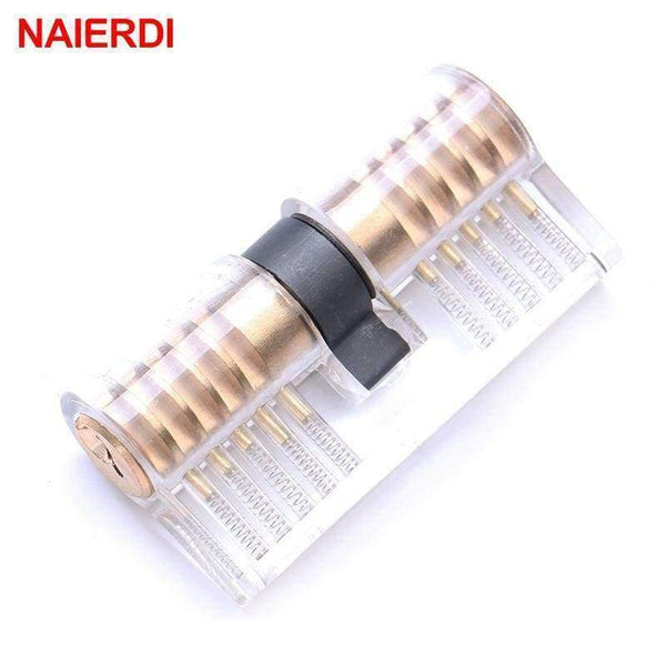 Planet Gates NAIERDI Transparent Locksmith Locks Cutaway Training Skill Professional Visible Practice Padlock Copper Lock Pick Tools Hardware