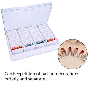 Planet Gates Nail Art Decoration Rhinestone Gem Storage Box Manicure Nail Tools Empty Clear Bead Container Rhinestone False Fake Nail Box