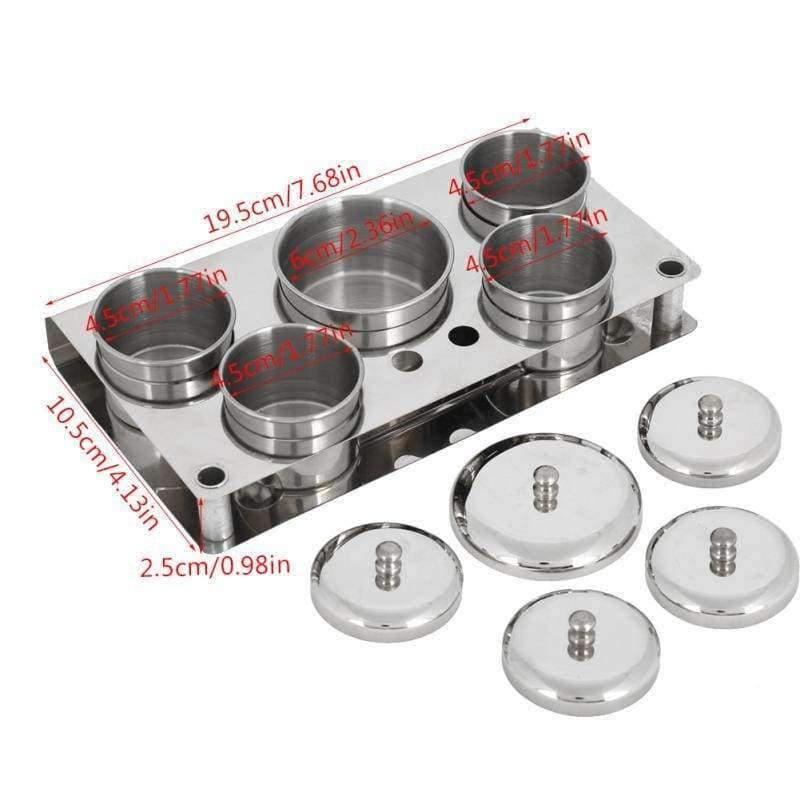 Planet Gates Nail Art Mini Powder & Liquid Set Cans Stainless Steel Storage Box Compact Manicure Tools UV Disinfection Sterilizer Box