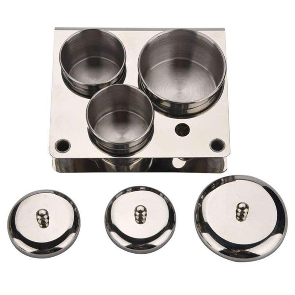 Planet Gates Nail Art Mini Powder & Liquid Set Cans Stainless Steel Storage Box Compact Manicure Tools UV Disinfection Sterilizer Box