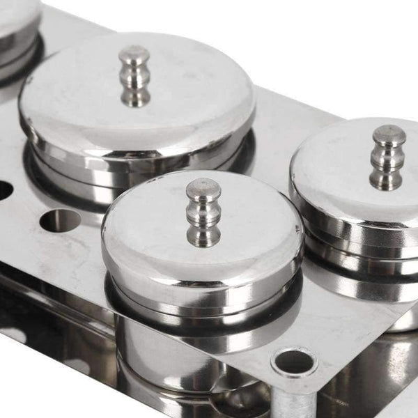 Planet Gates Nail Art Mini Powder & Liquid Set Cans Stainless Steel Storage Box Compact Manicure Tools UV Disinfection Sterilizer Box