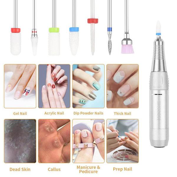 Planet Gates Nail Drill Bits Set with Box Ceramics Milling Cutter Manicure Machine Accessories Nail Tools Electric Nail Files