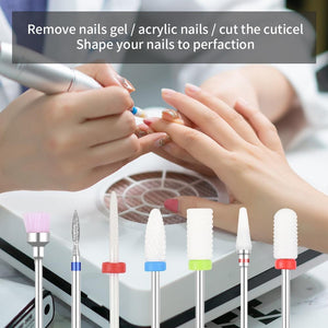 Planet Gates Nail Drill Bits Set with Box Ceramics Milling Cutter Manicure Machine Accessories Nail Tools Electric Nail Files