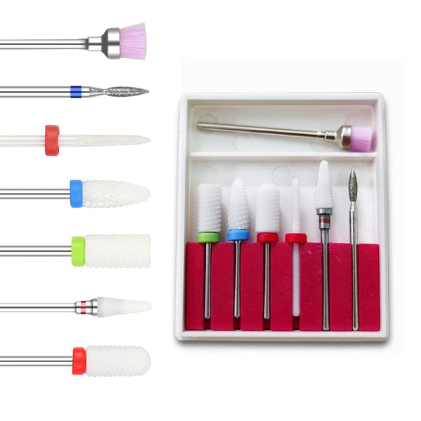 Planet Gates Nail Drill Bits Set with Box Ceramics Milling Cutter Manicure Machine Accessories Nail Tools Electric Nail Files