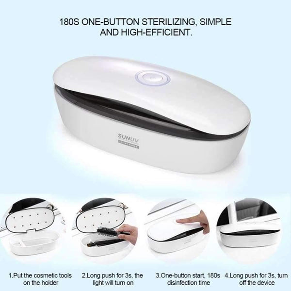 Planet Gates Nail Tool Sterilizer LED UV Sterilizer Box Cosmetics Nails Tools Makeup Brushes Beauty Shaver Cleaning Travel Supplies UV Sterilization Device