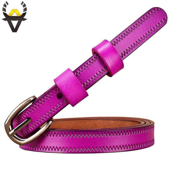 Planet Gates Narrow genuine leather belts for women 2018 Fashion Pin buckle waist belt for jeans thin strap for dresses Second layer cowskin