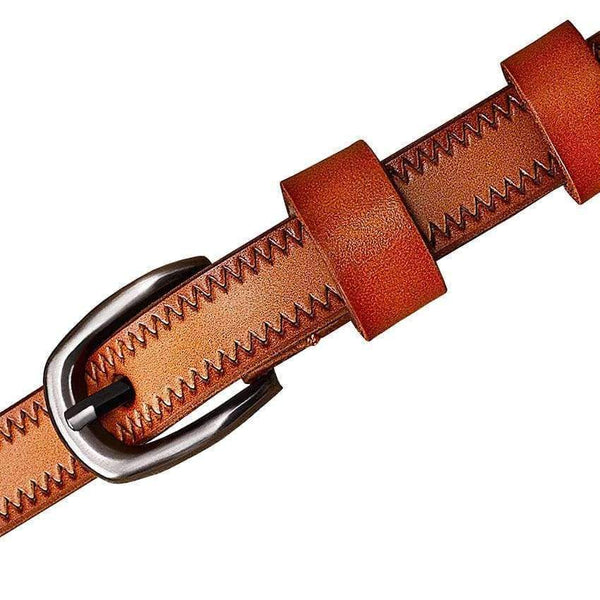 Planet Gates Narrow genuine leather belts for women 2018 Fashion Pin buckle waist belt for jeans thin strap for dresses Second layer cowskin