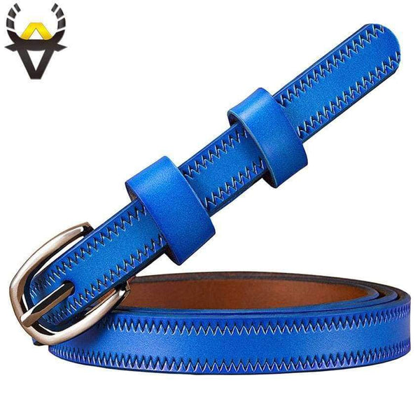 Planet Gates Narrow genuine leather belts for women 2018 Fashion Pin buckle waist belt for jeans thin strap for dresses Second layer cowskin