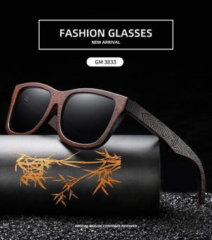 Planet Gates Natural Bamboo Wooden Sunglasses Handmade Polarized Mirror Coating Lenses Eyewear With Gift Box