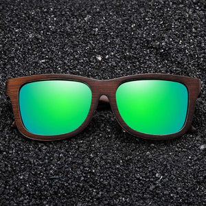 Planet Gates Natural Bamboo Wooden Sunglasses Handmade Polarized Mirror Coating Lenses Eyewear With Gift Box
