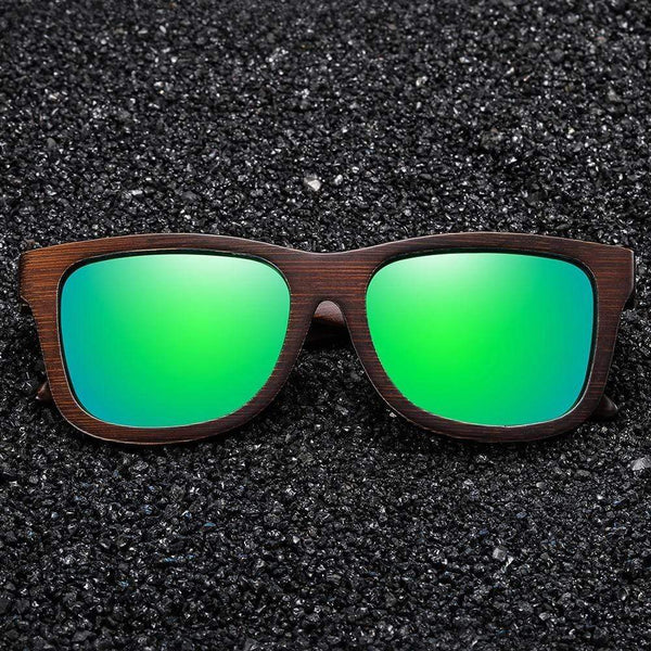 Planet Gates Natural Bamboo Wooden Sunglasses Handmade Polarized Mirror Coating Lenses Eyewear With Gift Box