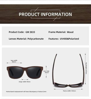 Planet Gates Natural Bamboo Wooden Sunglasses Handmade Polarized Mirror Coating Lenses Eyewear With Gift Box