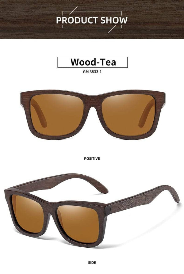 Planet Gates Natural Bamboo Wooden Sunglasses Handmade Polarized Mirror Coating Lenses Eyewear With Gift Box