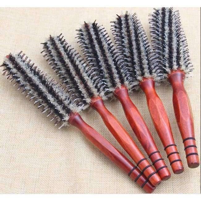 Planet Gates Natural Bristle Anti-static Curly Wood Handle Hair Care Styling Comb Brush Hairdressing Tool For Salon/Home