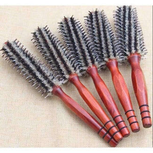 Planet Gates Natural Bristle Anti-static Curly Wood Handle Hair Care Styling Comb Brush Hairdressing Tool For Salon/Home