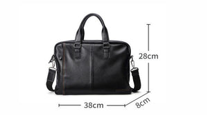 Planet Gates Natural Cowskin 100% Genuine Leather Men's Briefcase Fashion Large Capacity Business bag Black Male Shoulder Laptop Bag