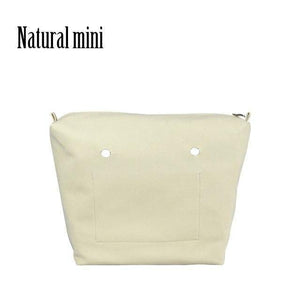 Planet Gates natural mini PU Nubuck Frosted Leather Waterproof Inner Lining Zipper Pocket for Obag Classic Mini  Lining Insert for O BAG