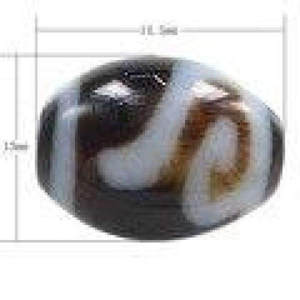 Planet Gates Natural Tibetan Dzi Beads for making diy Jewelry Oval, four strip tiger teeth & two tone, 20x9x3mm, Sold By PC