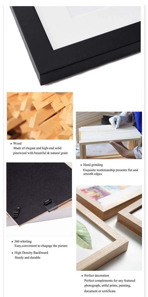 Planet Gates Nature Solid Simple Wooden Picture Frame A4 A3 Black White Coffee Wood Color Photo Frame for Wall Poster Frame Certificate Frame