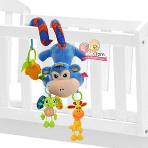 Planet Gates Naughty Monkey Baby Plush Animal Rattle Mobile Infant Stroller Bed Crib Spiral Hanging Toys Gift for Newborn Children 0-12 Months