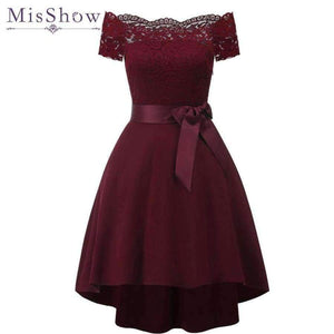 Planet Gates Navy Blue / 12 A-Line lace Elegant Summer Women 2018 Short Vestidos Off the Shoulder Sexy Women Cocktail Dresses