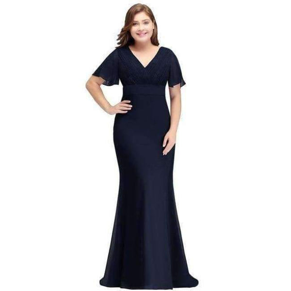Planet Gates Navy Blue / 2 Butterfly sleeve Chiffon Burgundy Bridesmaid Dress plus size 2018 Women Long Formal Gown bridesmaid dresses