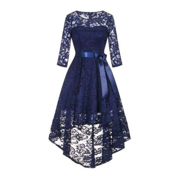 Planet Gates Navy Blue / 2 Navy Blue Lace Short Cocktail Dresses 2018 New Sexy Burgundy Party Cocktail Gowns Elastic Lace Zipper Cocktail Dress