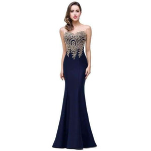 Planet Gates navy blue / 2 Sexy Backless Red Mermaid Lace Evening Dress Long Cheap Appliques Evening Gowns Vestido de Festa