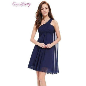 Planet Gates Navy Blue / 4 Cocktail Dresses Ever Pretty HE03537 One Shoulder Ruffles Padded Chiffon Short Vestido 2018 Cocktail Dresses