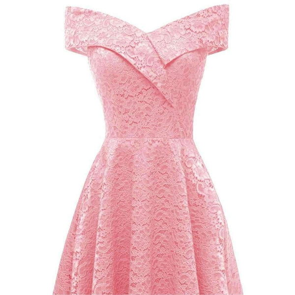 Planet Gates Navy Blue / 4 Elegant formal party dress A-Line V-Neckline lace Women 2018 Short Vestidos Sexy Women Homecoming Dresses