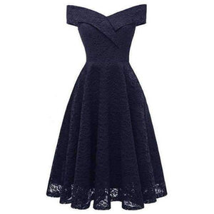 Planet Gates Navy Blue / 4 Elegant formal party dress A-Line V-Neckline lace Women 2018 Short Vestidos Sexy Women Homecoming Dresses