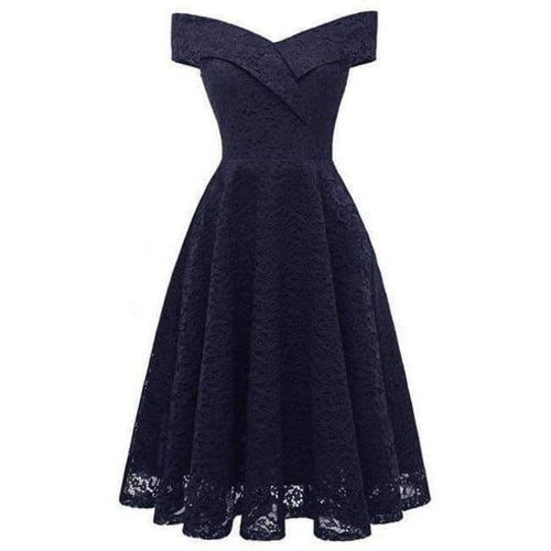 Planet Gates Navy Blue / 4 Elegant formal party dress A-Line V-Neckline lace Women 2018 Short Vestidos Sexy Women Homecoming Dresses