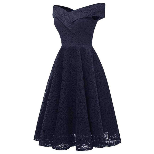 Planet Gates Navy Blue / 4 Elegant formal party dress A-Line V-Neckline lace Women 2018 Short Vestidos Sexy Women Homecoming Dresses
