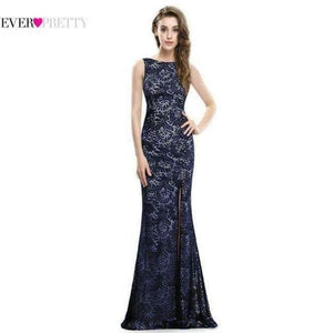Planet Gates Navy Blue / 4 Evening Dress Ever Pretty EP08859 2018 Long Sexy Sleeveless Split Formal Celebrity Lace Evening Gown Dresses robe longue