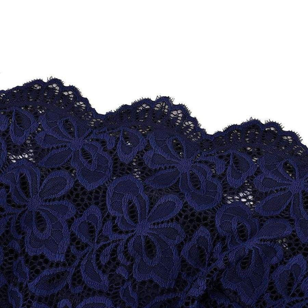 Planet Gates Navy Blue / 4 Navy Blue Cocktail Dresses Elegant Short Little Black Dress Lace Off shoulder Formal Dresses Short Sleeve Satin Prom Gown