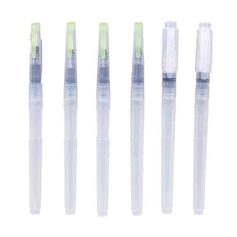 Planet Gates Navy Blue 6 Pcs Refillable Pilot Paint Brush Water Color Brush Pencil Ink Pen Soft Watercolor Brushes for Drawing Painting Art Supplies