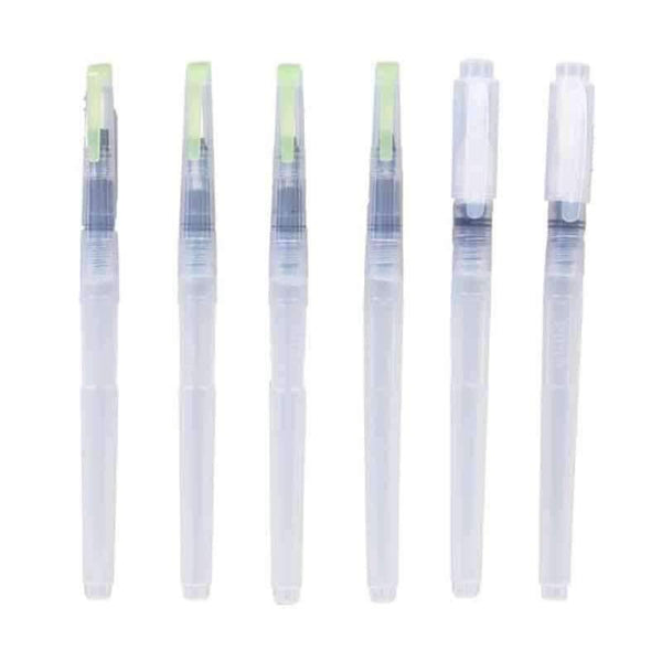 Planet Gates Navy Blue 6 Pcs Refillable Pilot Paint Brush Water Color Brush Pencil Ink Pen Soft Watercolor Brushes for Drawing Painting Art Supplies