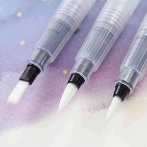 Planet Gates Navy Blue 6 Pcs Refillable Pilot Paint Brush Water Color Brush Pencil Ink Pen Soft Watercolor Brushes for Drawing Painting Art Supplies