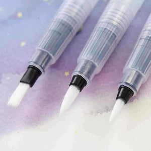 Planet Gates Navy Blue 6 Pcs Refillable Pilot Paint Brush Water Color Brush Pencil Ink Pen Soft Watercolor Brushes for Drawing Painting Art Supplies