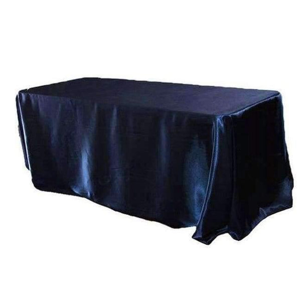 Planet Gates Navy Blue / 90 x 132 inch 90 x 132 inch Rectangular Satin Tablecloth White/Black Tablecloths Table Cover for Wedding Party Restaurant Banquet Decorations
