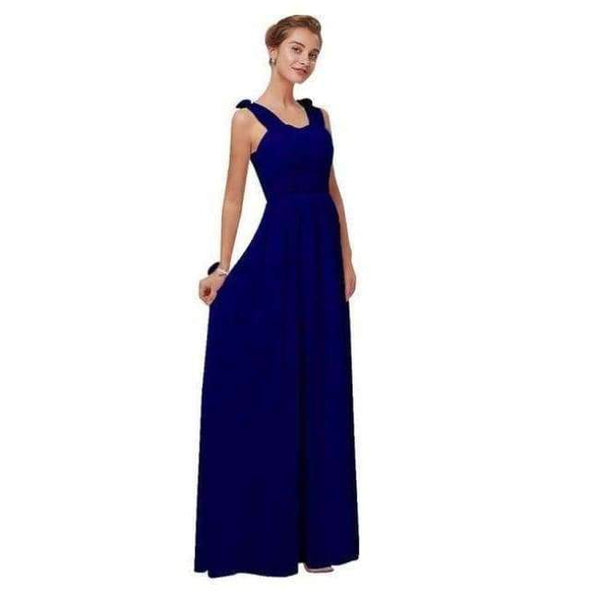 Planet Gates Navy Blue B / 2 Emily Bridesmaid Dresses 2018 Chiffon Long Pink  A-Line Sleeveless Wedding Party Prom Girl Dresses Graduation