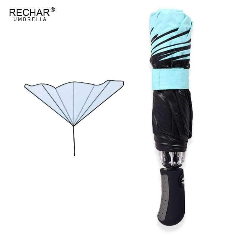 Planet Gates Navy Blue / China Black Coating Automatic Umbrella Reverse Fashion Color 3 Folding Sunny Inverted Umbrella Rain Women Men for Car