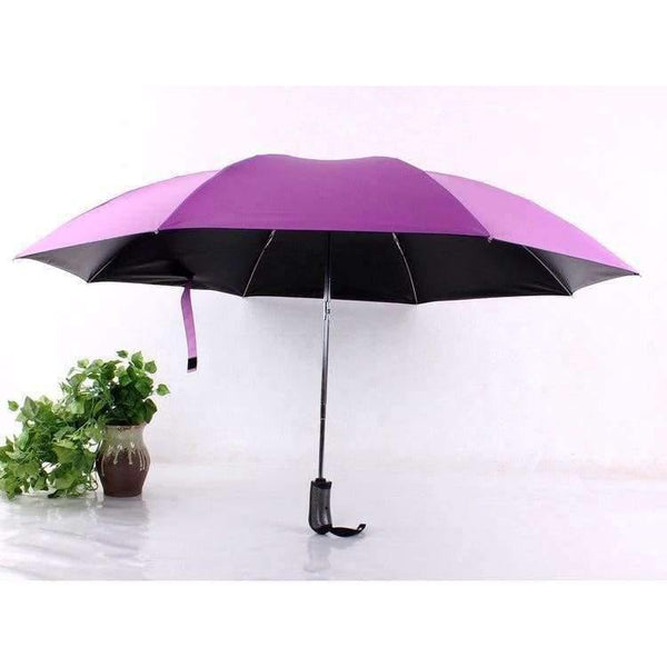 Planet Gates Navy Blue / China Black Coating Automatic Umbrella Reverse Fashion Color 3 Folding Sunny Inverted Umbrella Rain Women Men for Car