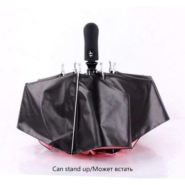 Planet Gates Navy Blue / China Black Coating Automatic Umbrella Reverse Fashion Color 3 Folding Sunny Inverted Umbrella Rain Women Men for Car