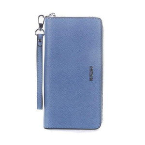 Planet Gates Navy blue / China Women Cow Leather Clutch Ladies Continent Purses Metalic Genuine Leather Wallets Cell Phone Holder Hot Sale