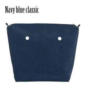 Planet Gates navy blue classic PU Nubuck Frosted Leather Waterproof Inner Lining Zipper Pocket for Obag Classic Mini  Lining Insert for O BAG